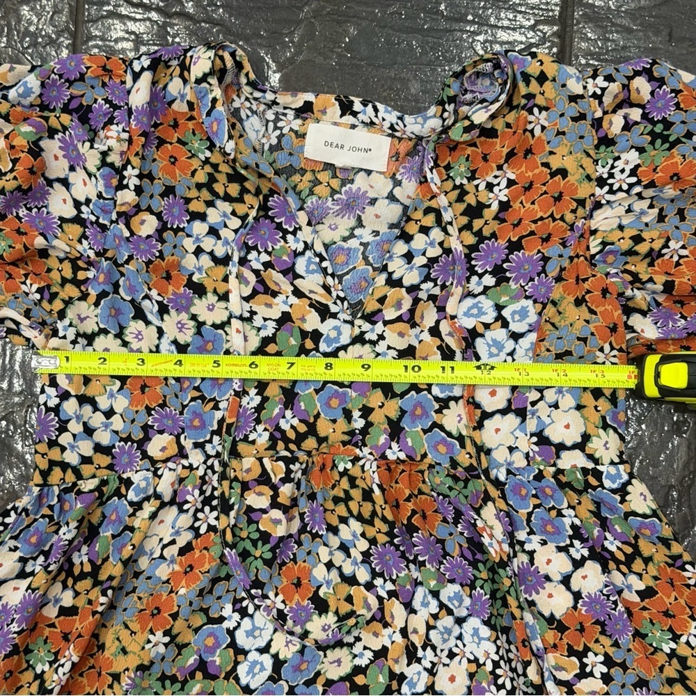 Dear John Multicolor Floral Blouse Size Small Cottagecore Preppy Top - Picture 10 of 11